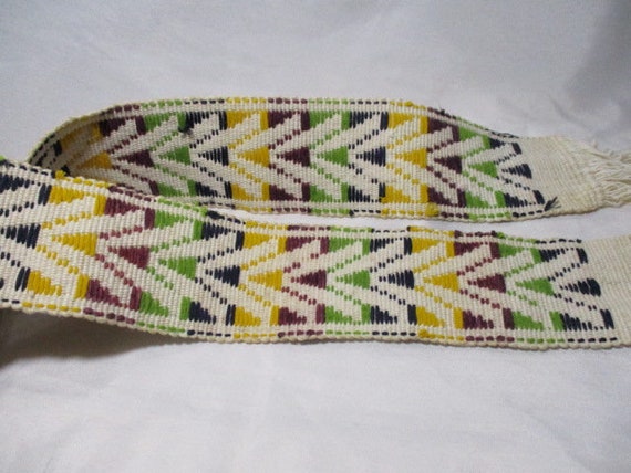 A 1980's Hand Woven Groovy Sash/Belt with Embroid… - image 4