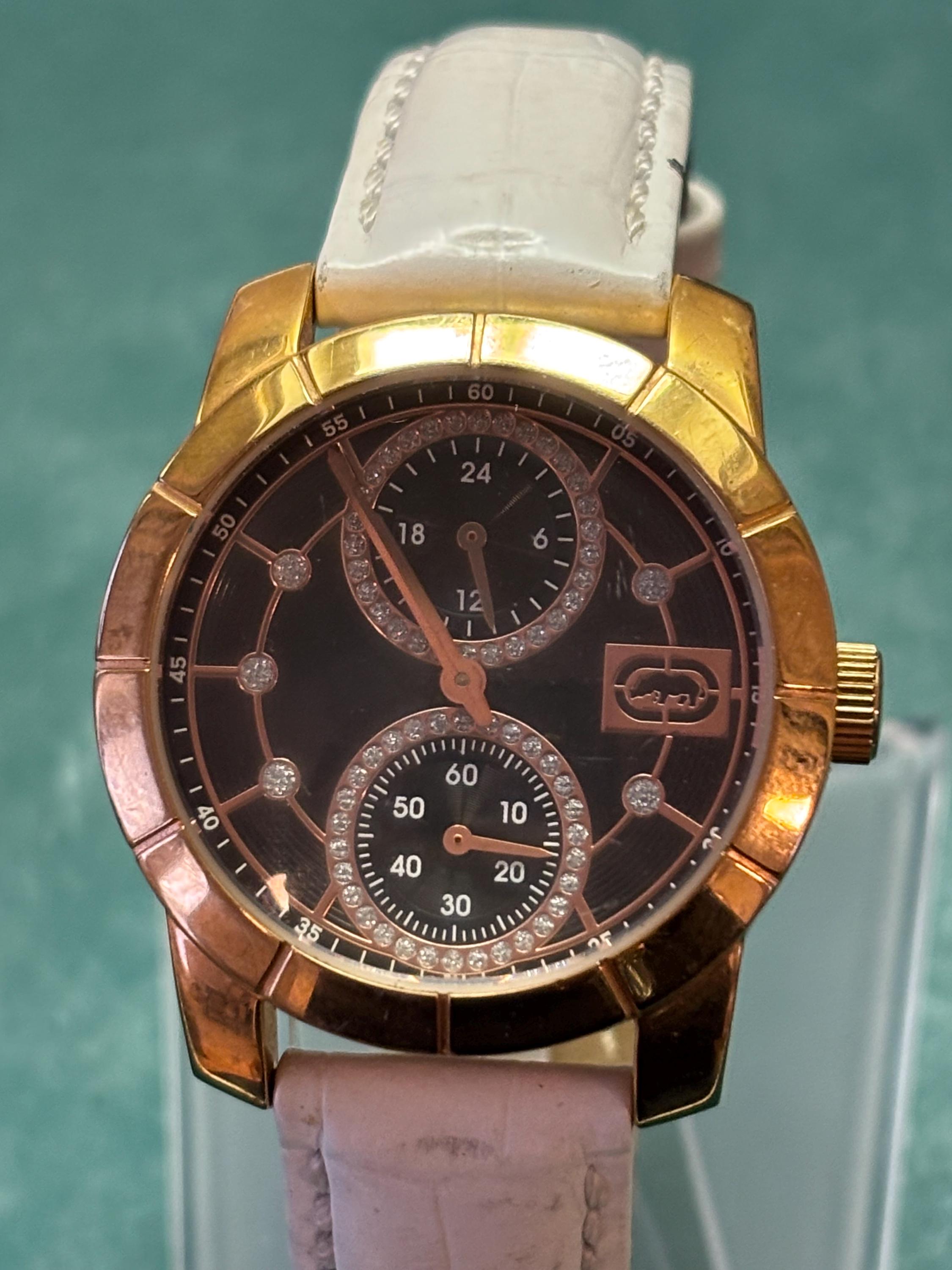 Marc Ecko Gold tone with mother of pearl face and 36 swarovski crystals ! Marc Ecko Watches - Etsy main image 3
