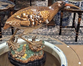 Porcelain Hand Painted Rail Bird Figurine
