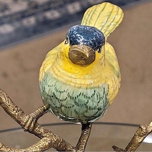 Porcelain Birds and Nest Candlestick Candle Holder with Bronze Ormolu image 5