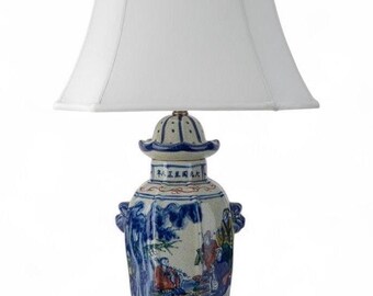 Vintage Porcelain Pagoda Lidded Table Lamp