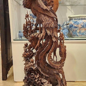 Antique Rare Find Rooster Wood Carving Sculpture