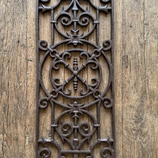 Cast Iron Rectangular Rustic  Scroll Design Wall Decor
