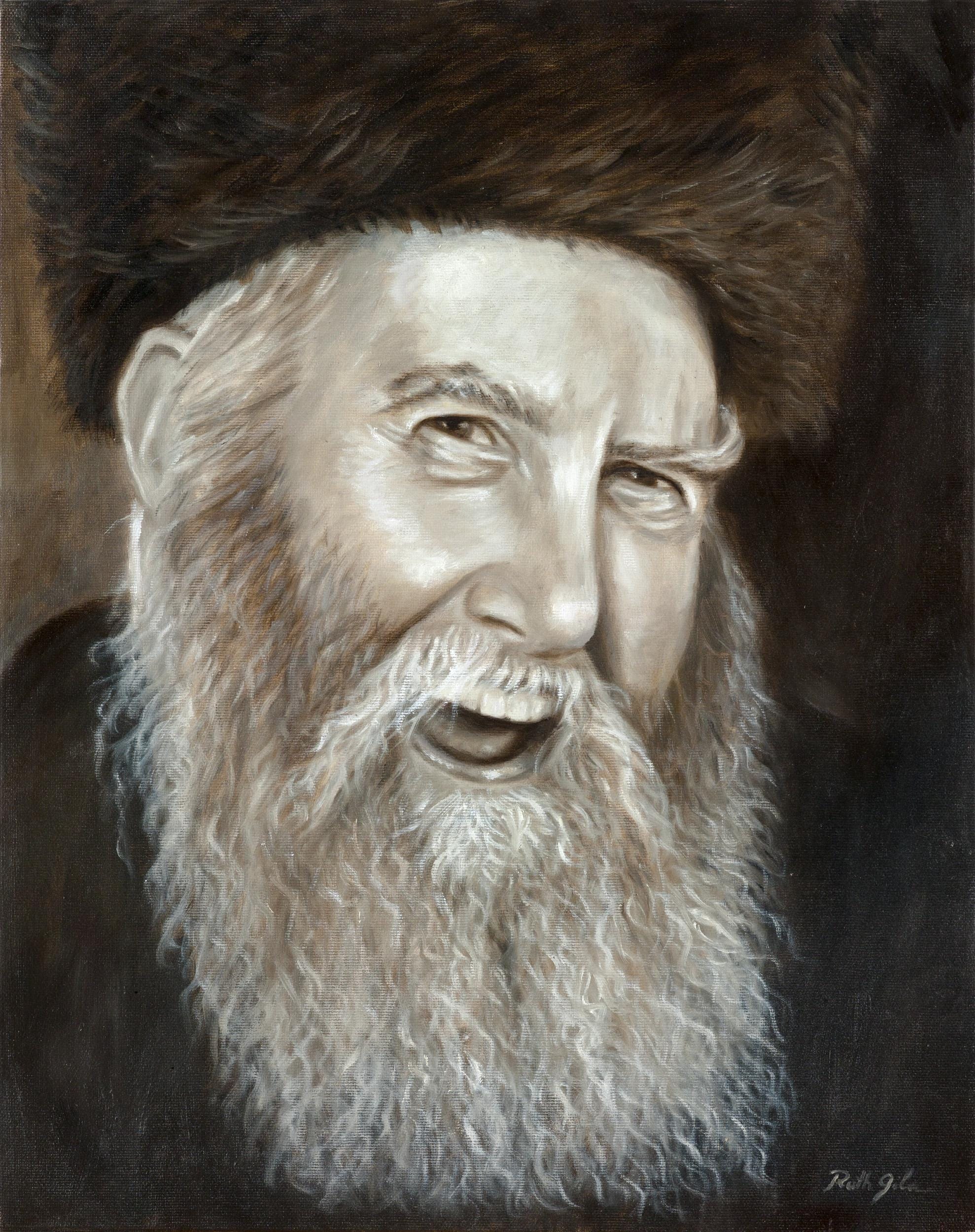 Chabad Rebbe Portrait Print  Frierdiker Rebbe Wall Art – Hasidic Rabbi Painting – Jewish Judaica Decor  Lubavitch Rabbi Yosef Yitzchak Print