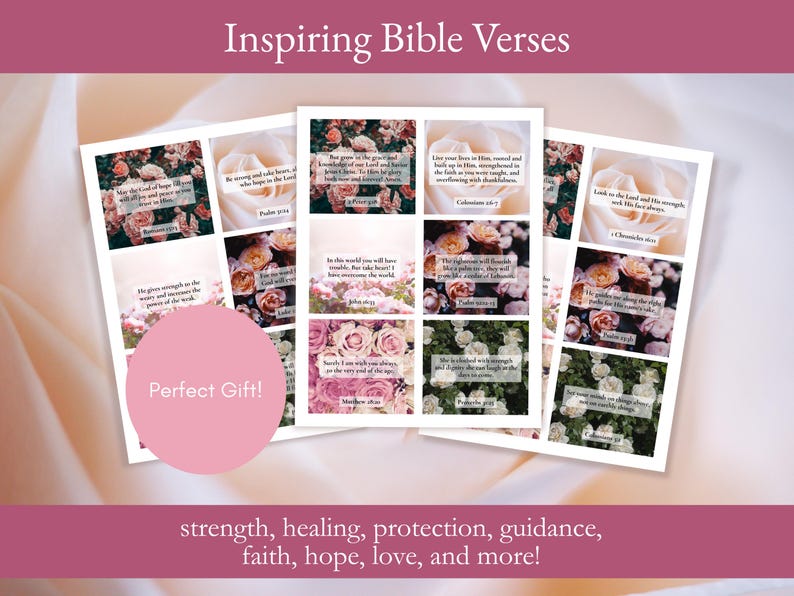 125 Bible Verse Cards Digital Download Floral Scriptures for Women ...