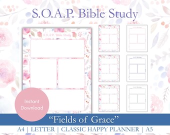 Modelli del metodo SOAP: stampabili per lo studio della Bibbia, 6 stili e 4 dimensioni, istruzioni incluse!