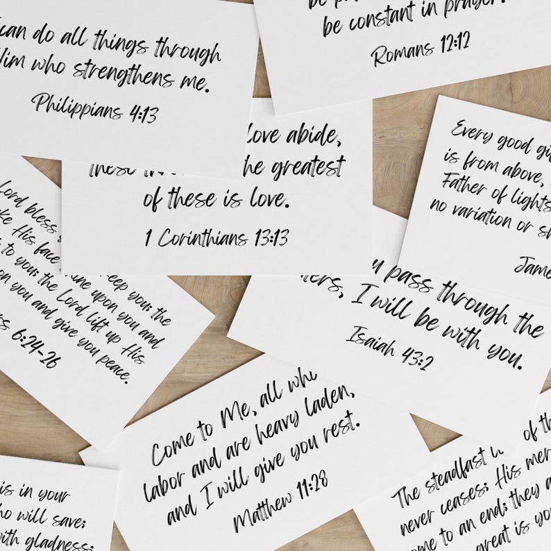 365 Bible Verse Cards Set: One Year of Daily Scriptures Printable ...