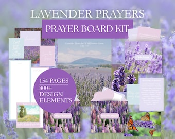 Printable Prayer Board Kit with Envelopes: Bible Verse Cards, Headings, Words of Faith, Answered Prayer Request Templates (Digital Download)