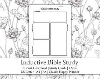 Simple Inductive Method Template Digital Download Guided Bible Study Printable