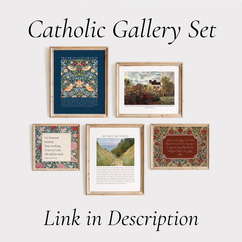 Hail Mary Wall Art: Catholic Prayer Printable Vintage Botanical William Morris Print (Digital Download) image 7
