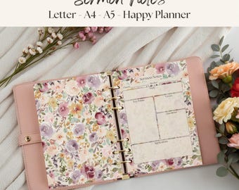 Sermon Notes Templates: Printable Christian Worship Journal Sheets, Guided Faith Planner Pages (Digital Download)