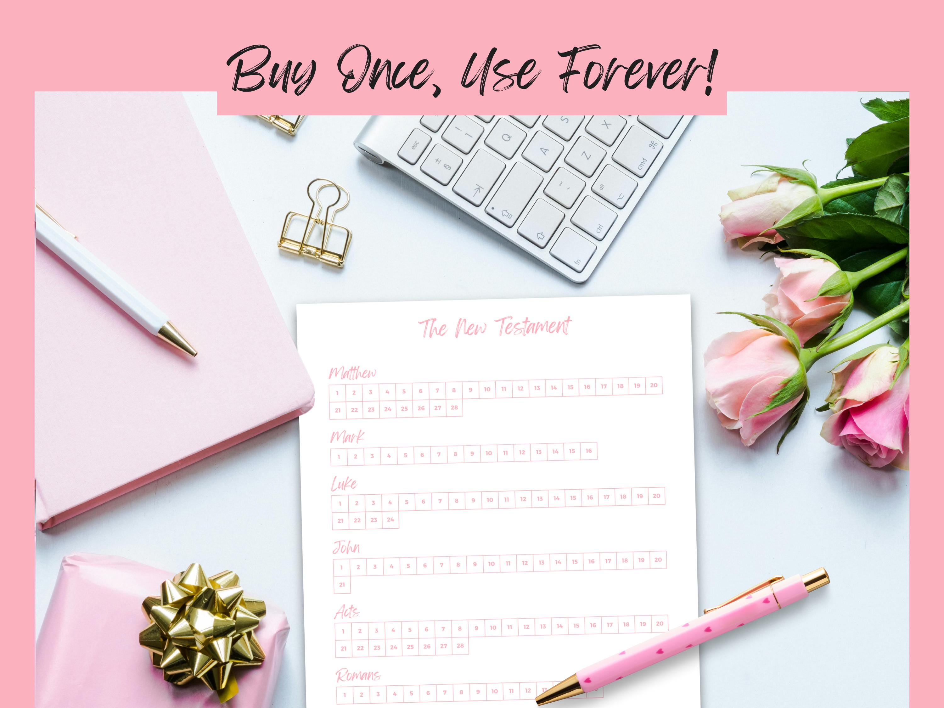 Bible Chapter Tracker Pink Boho Bible Study Template Digital Download ...