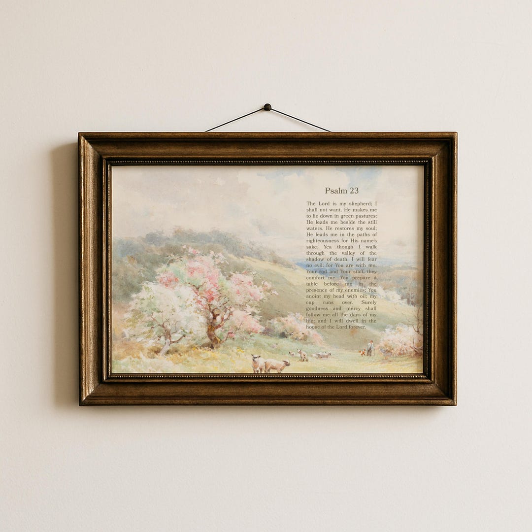 Psalm 23 the Lord is My Shepherd Digital Art Print Downloadable ...