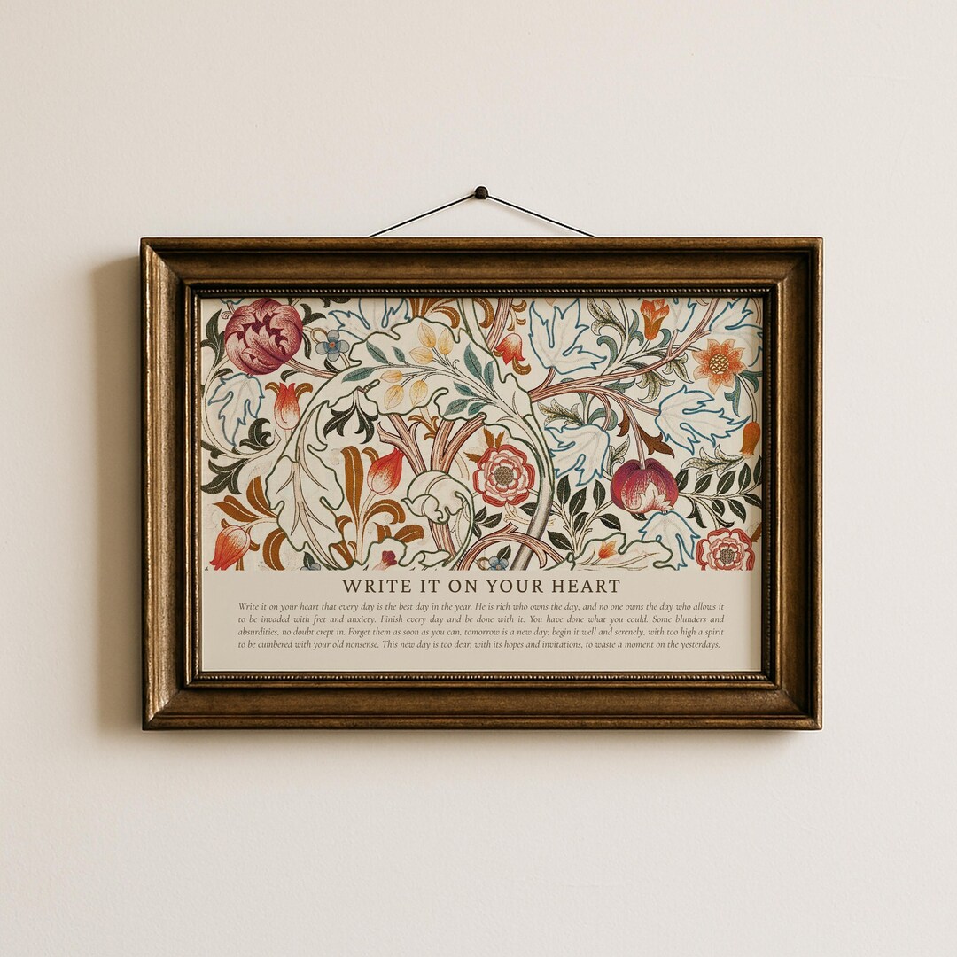 Ralph Waldo Emerson Quote Wall Art: "write It on Your Heart" Poem Print ...