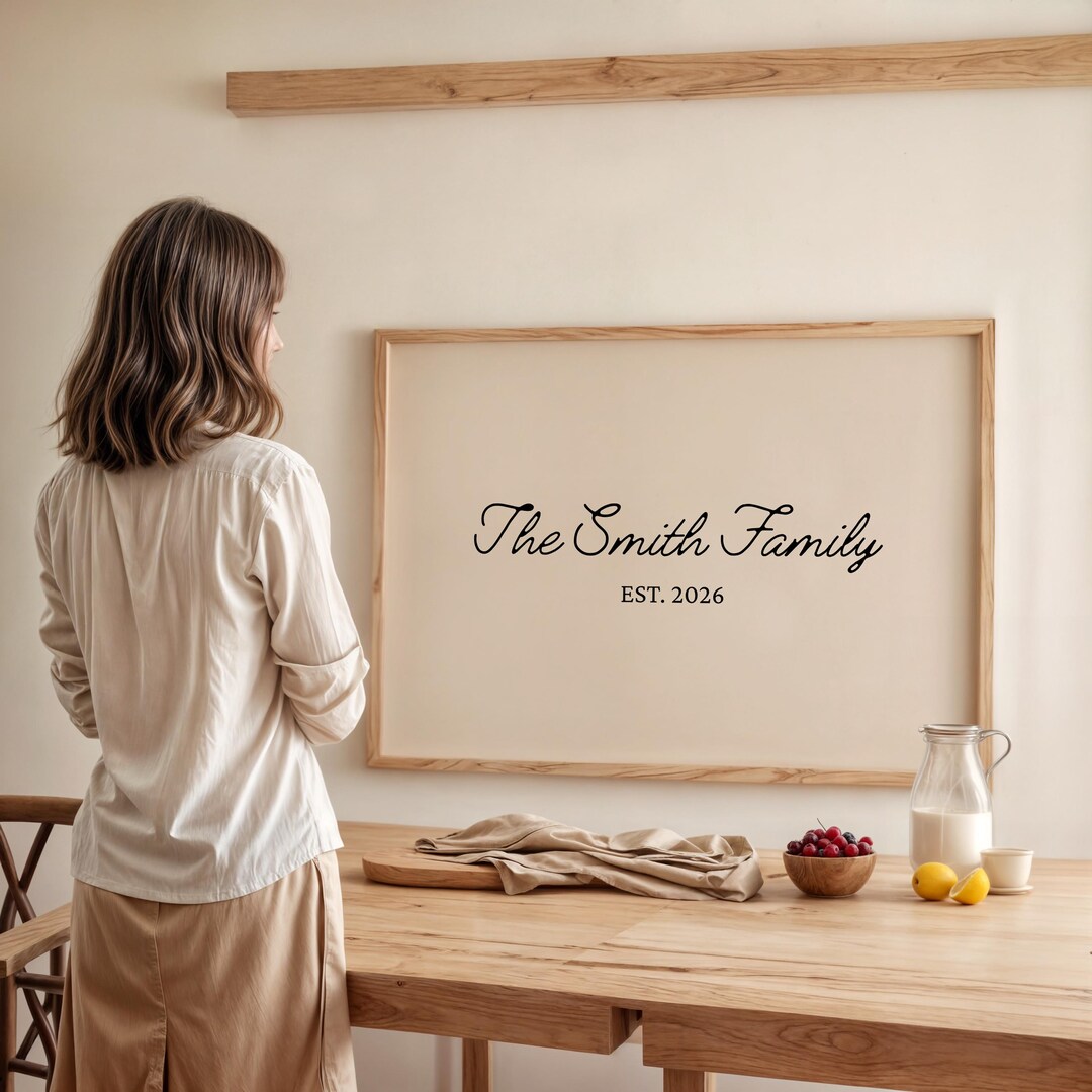 Personalized Family Name Sign: Established Date Print, Custom Wedding ...
