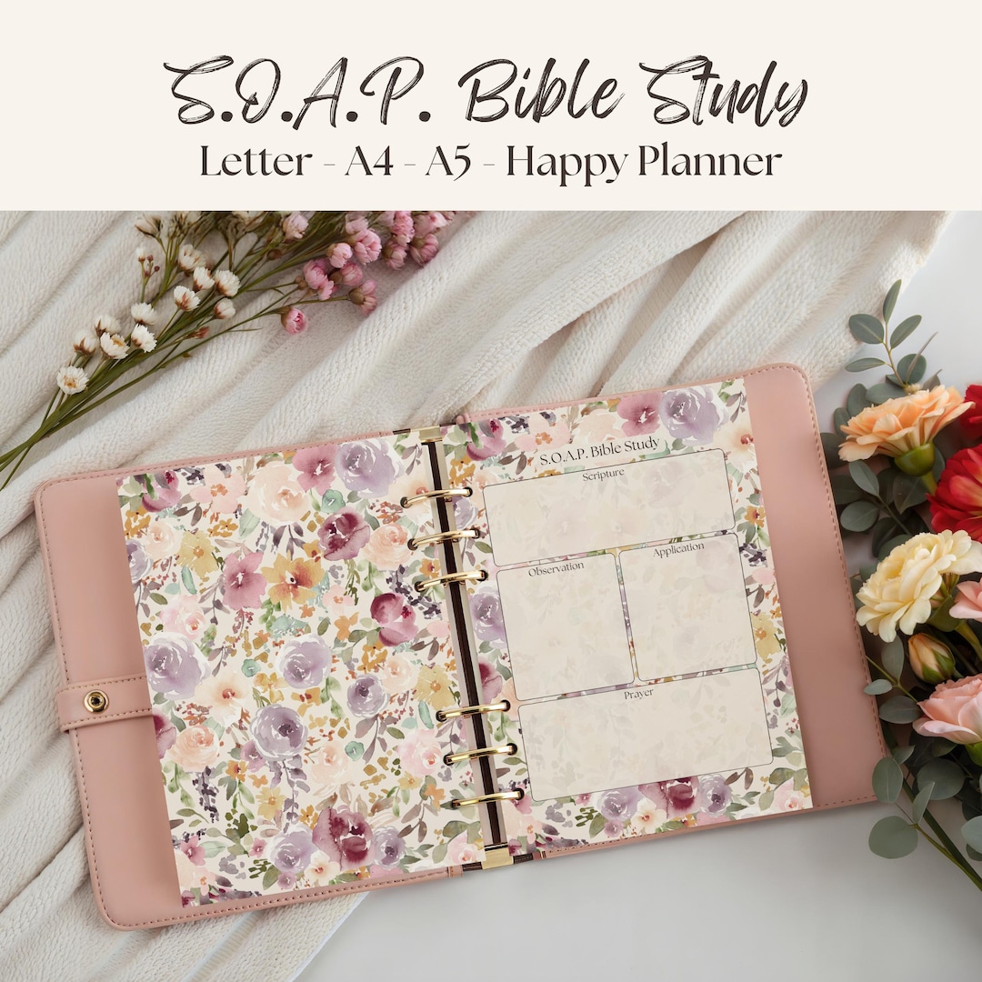SOAP Method Template Digital Download Neutral Botanical Bible Study ...