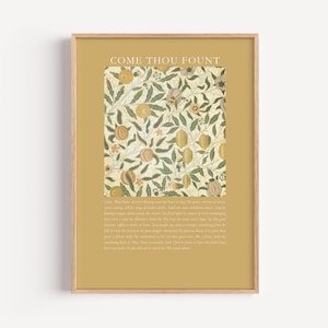Come Thou Fount Hymn Wall Art William Morris Floral Christian Home Decor Digital Download