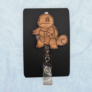 Squirtle Badge Reel – Engraved Retractable ID Holder