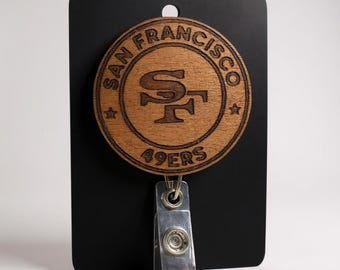 San Francisco 49ers Badge Reel – Engraved Retractable ID Holder