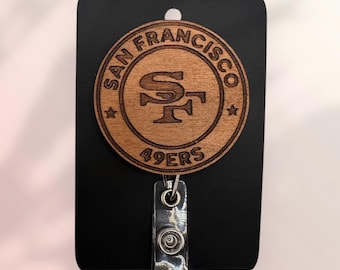 San Francisco 49ers Badge Reel – Engraved Retractable ID Holder