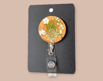 Porta badge retrattile Wild Flower – Porta badge retrattile fatto a mano
