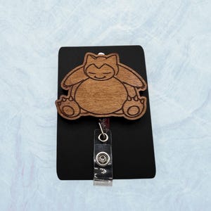 Snorlax Badge Reel – Engraved Retractable ID Holder
