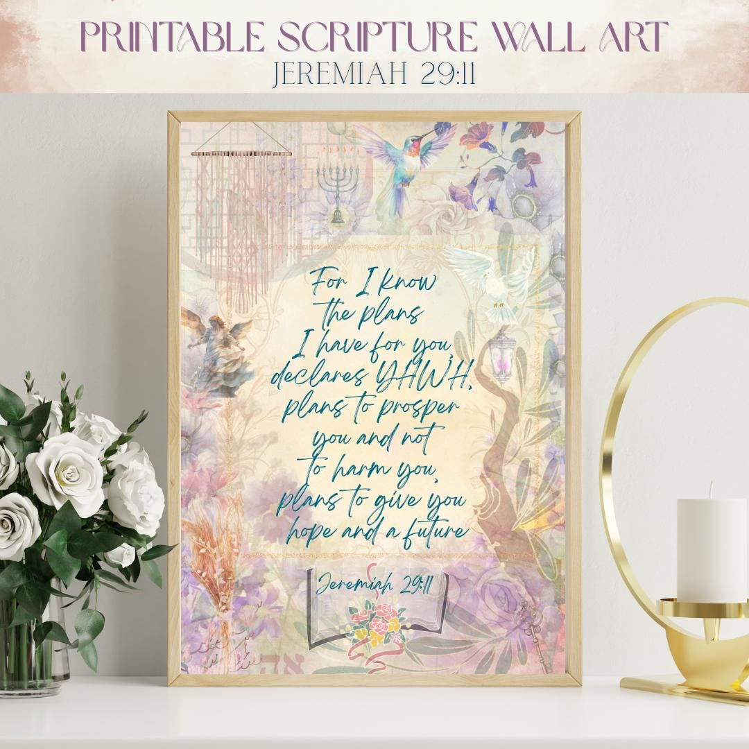 Jeremiah 29:11 Art | Printable Scripture Wall Art | Christian Decor ...