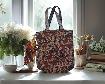 Bolso tote boho vintage de los años 70 con tapiz, pieza única (OOAK) – Bolso de hombro boho reciclado con borla