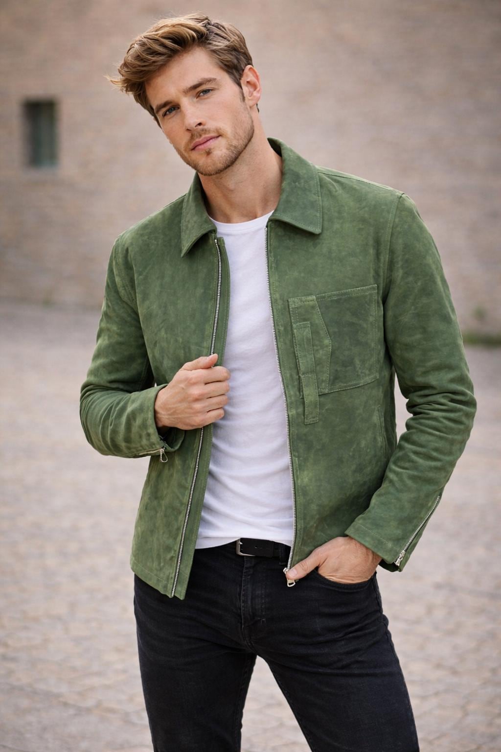 Green Suede Jacket - Etsy