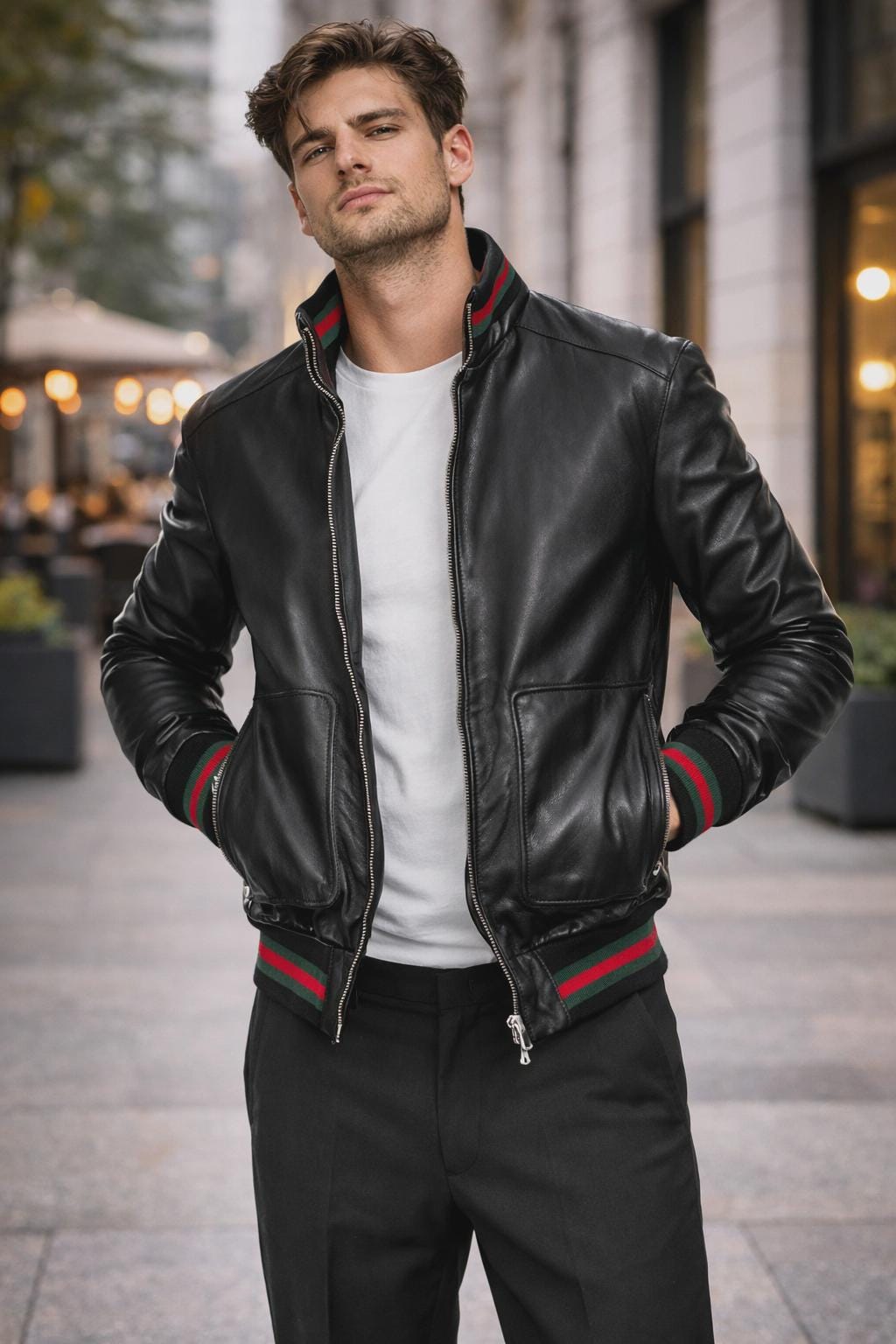 Italian Leather Bomber Jacket - Etsy