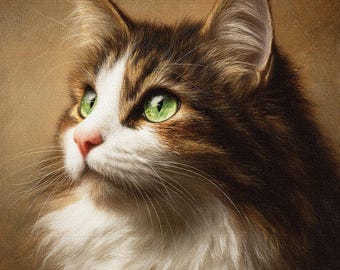 Custom Pet Portrait from Photo,Personalized Hand-Painted Oil Painting,Art Commission,Pet Loss Memorial Gift,Cat Lover Gifts Birthday Present