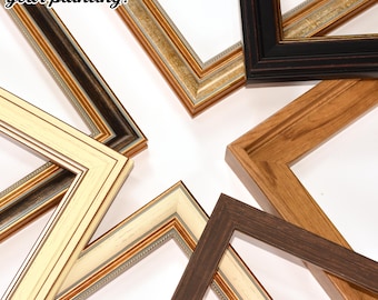 Canvas Floating Frame Solid Wood Vintage Style Custom Size Gallery Wall Frame Deep Edge Art Display