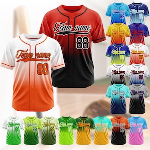 Custom Baseball Jersey Personalized Stitched Name and Number for Men Women Youth Preschool Gradient Baseball Jersey Gift