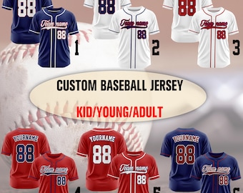 Custom Baseball Jersey Personalization Embroidered Name Number Sports Team Uniform Gifts for Men Women Youth Toddler Fan