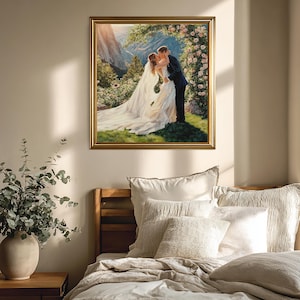 Wedding Oil Painting from Photo, Art Commission on Canvas, Hand Painted Family Portrait, Personalized Anniversary Gifts for Couple image 6