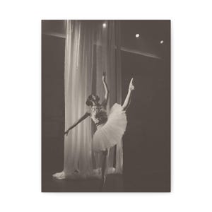 Elegant Ballerina Canvas Wall Art  Black and White Ballet Dancer Print  Vertical Canvas in 3 Sizes  Dance Studio and Home Decor