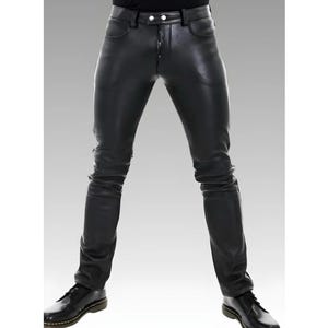 Men’s Black Genuine Sheepskin Leather Pants | Real Leather Trousers | Handmade Leather Jeans | Biker Pant | Gift for Him | Rocker Streetwear