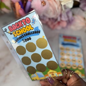 Back to School Scratch Off Savings Challenges for Cash Stuffing, Zero Based Budgeting Gift for Cash Saving Lovers, Cash Budget System Insert
