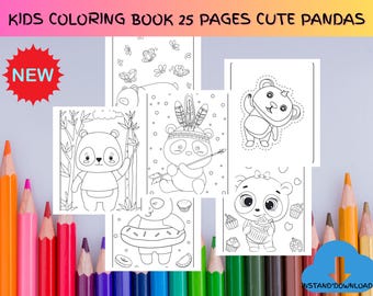 Cute Panda Coloring Book | Printable Animal Pages (Digital Download)