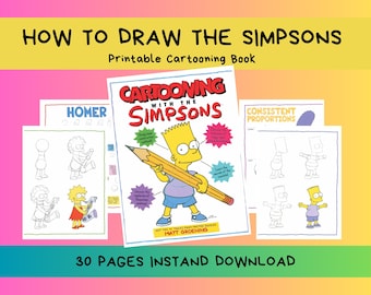 How to Draw The Simpsons | Matt Groening Drawing Guide | Printable Cartooning Book | Digital Download