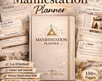 Manifestation Planner Printable PDF | Law of Attraction Journal, 3-6-9 Method Workbook (Digital Download)
