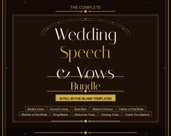 Wedding Speech Bundle — 10 Elegant Fill-in-the-Blank Templates | Instant Download PDF