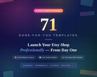 Etsy Shop Setup Templates | Beginner Seller Guide, Listing Images (Digital Download)