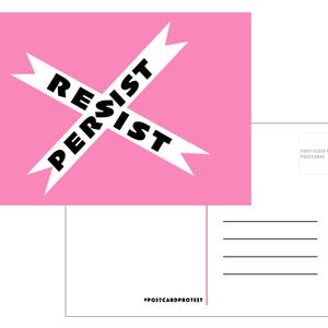 Postal imprimible Resist & Persist X - ¡Es una protesta de postales!
