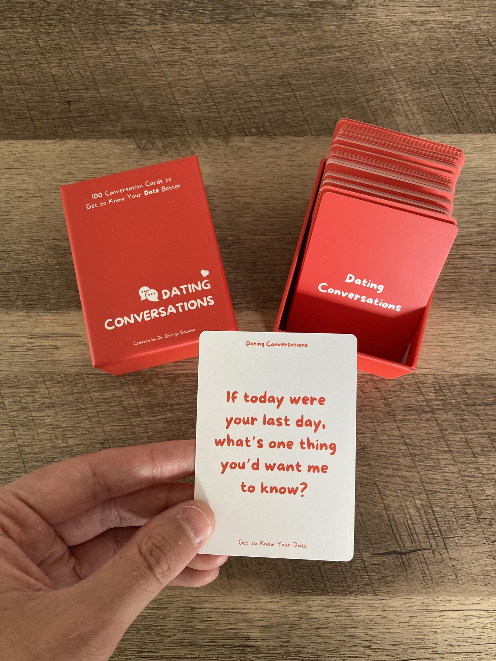 Dating Conversations - 100 Conversation Cards to Get to Know Your Date Better created by Dr George Baldwin Dating Conversations - 100 Conversation Cards to Get to Know Your Date Better created by Dr George Baldwin