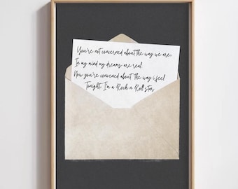 Oasis Rock ’n’ Roll Star Lyrics Print | Britpop Music Wall Art | Retro Lyric Poster | A4 | Home Decor | Prints