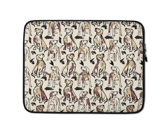 Dog Print Laptop Sleeve: Neoprene Case with Soft Lining