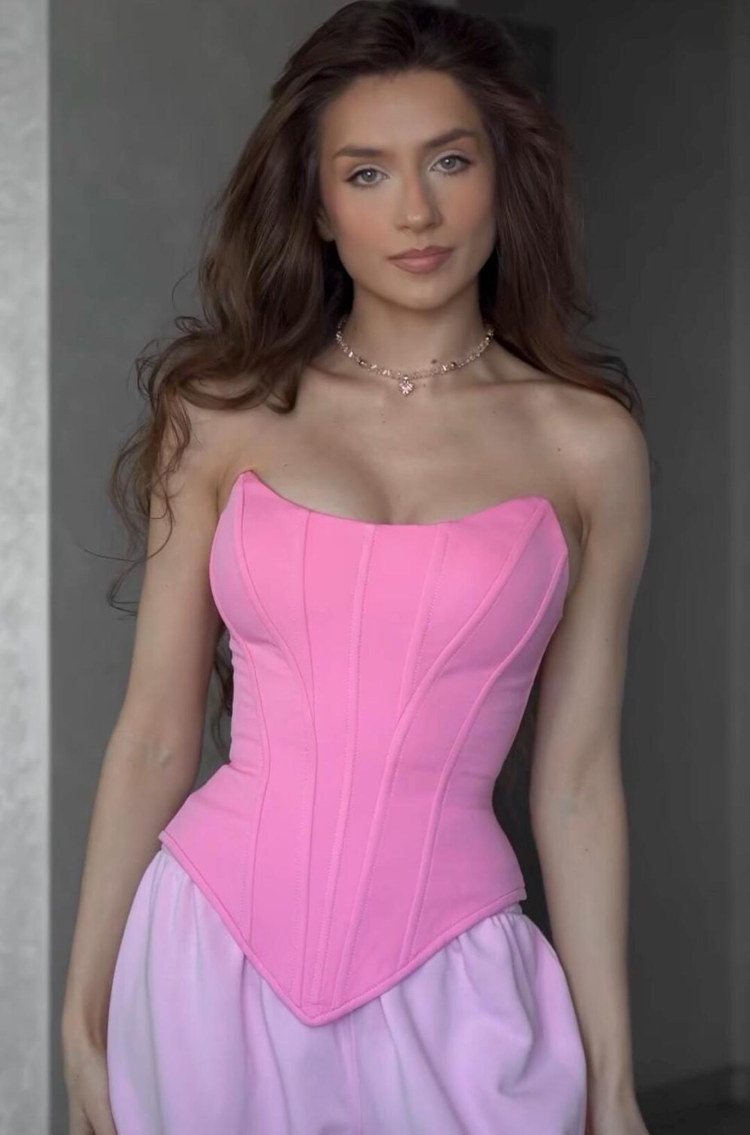 black shirt dress With Lace Detail Color:Periwinkle Ombre Blushing_Pink Satin Prom Dress