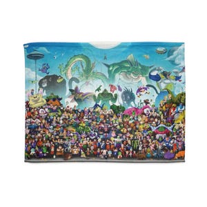 Manta de dibujos animados, acogedora y suave para niños, divertida decoración para la sala de juegos, manta colorida con personajes de películas, regalo de cumpleaños