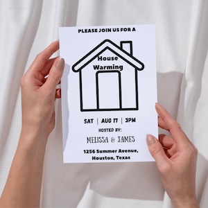 Editable House Warming Invitation, House Warming Party, Modern, Minimalist, Printable or Text Invite